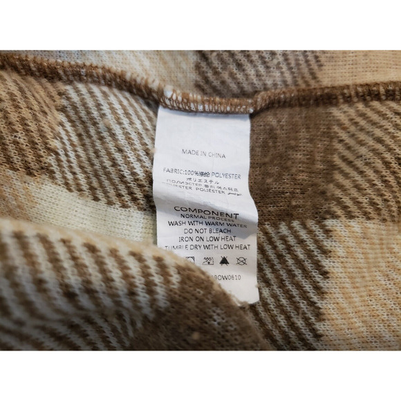 (Ju) Simplee Gingham Womens Sweater Size L Drop Shoulder Teddy Pullover Cream - Picture 8 of 8